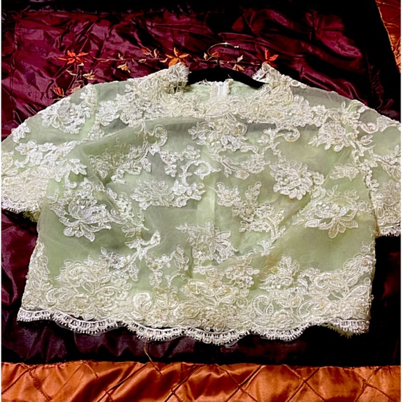 Sequin crop top!  It’s pastel green!  It’s absolutely gorgeous.New without tags. - Picture 1 of 1